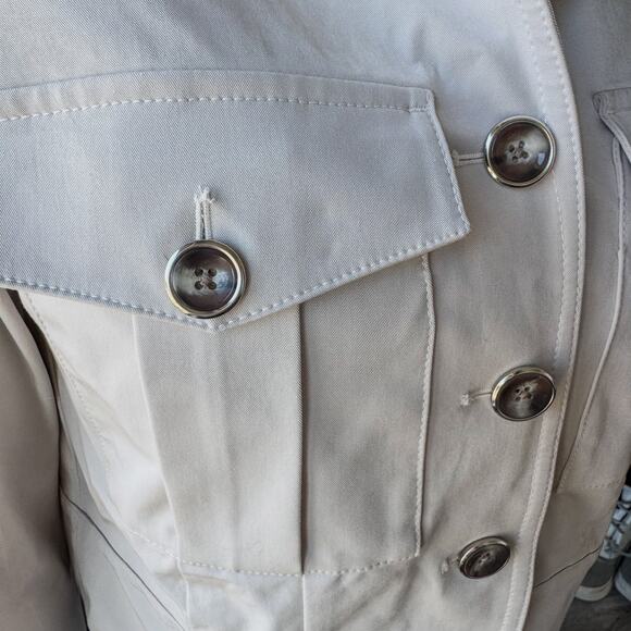 White House Black Market, Pearl Dust Cropped Utility Jacket-Women’s Size X-Small - Picture 8 of 13